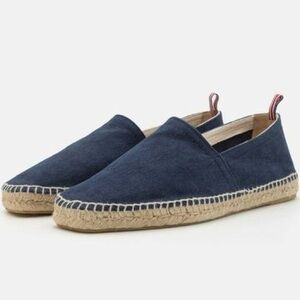 NEW CASTANER  Pablo Canvas Espadrilles Flats Slip On Shoes Blue Size 9.5 / EU 44